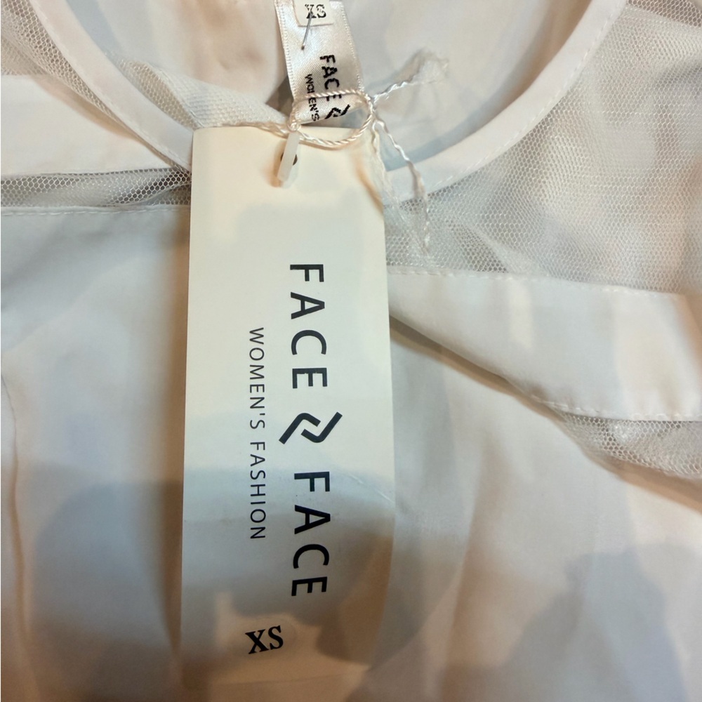 Face 2 Face White Sleeveless Mesh Yoke Dress XS NWT - Picture 6 of 11
